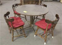 (4) Chairs & Kitchen Table, Approx 42"x29"
