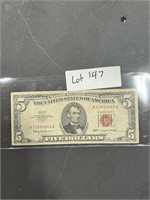 1963 RED LETTER  $5 BILL