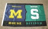 HOUSE DIVIDED SPARTANS & WOLVERINES FLAG