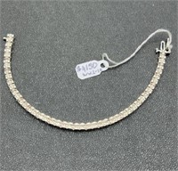 14k white gold 12.9gr diamond tennis bracelet 1ct