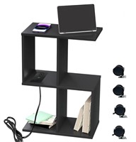 Homesuit End Table with Charging Station, Small