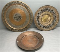 3 Mixed Metal Trays Marked