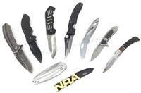(9) Folding Pocket Knives, Nra, Smith & Wesson