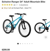 Swing Ranger 24" Mountain Bike - Blue