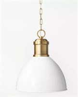Mini Dome Pendant Lamp-White & Brass