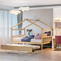 House Full Bed with Trundle  Natural + Trundle