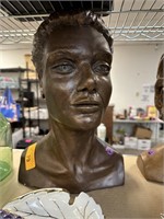 SIGNED PLASTER BUST SCULPTURE