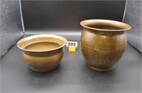 Vintage Brass Flower Pots