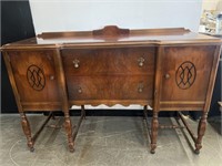 Antique Walnut Sideboard W. Flatware Drawer