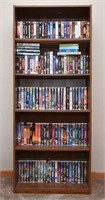 Bookshelf w/ Disney & Assorted VHS Tapes