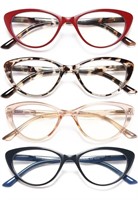 (new) 4 Pack Reading Glasses for Women, Cat Eye