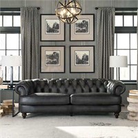 Glenbrook Top Grain Leather Sofa - Grey / Retail