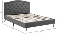 Full- Coventry Diamond Tufted Upholstered Bed