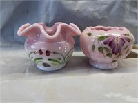 2 Fenton Hand Painted Vases