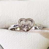 Silver Rhodium Plated Cz Ring