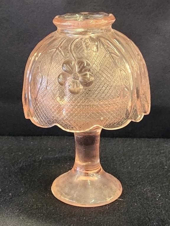 PINK GLASS FAIRY LAMP