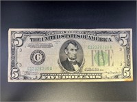 1934 Federal Reserve 5 Dollar note