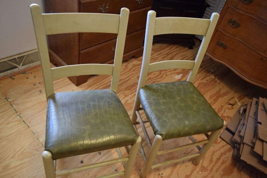 2 Antique Flat Back Chairs