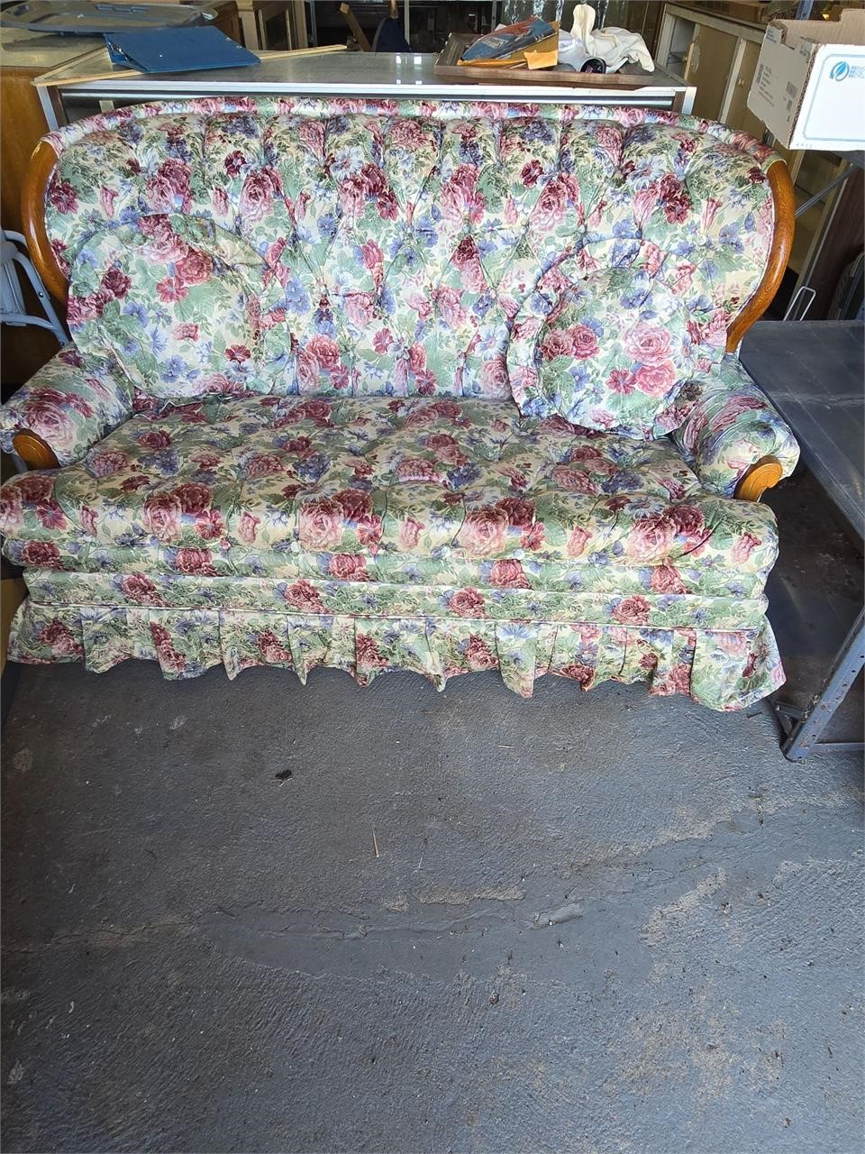 Vintage floral loveseat