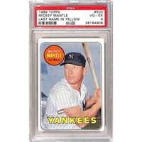 1969 Topps Mickey Mantle Last Name Yellow Psa 4