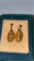 Unmarked pine cones earrings, pierced