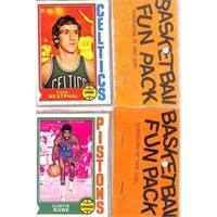 (2) 1973-74 Topps Basketball Sealed Fun Packs