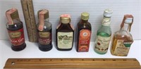 6 vintage mini liqueur bottles * Heublein Arrow
