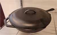 LODGE CAST IRON PAN WITH LID