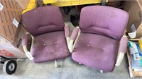 2 MAROON OFFICE CHAIRS