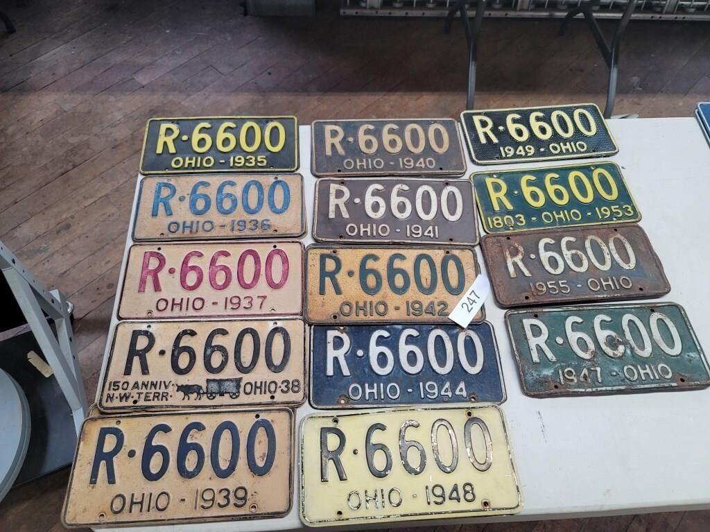 Collection of Ohio plates with match R 6600