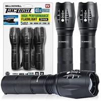 TacLight Tactical Flashlights, 3 Pack Zoomable