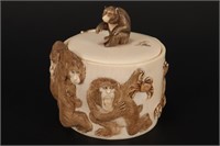 Japanese Meiji Period Ivory Box and Cover,