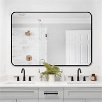 Qeqrug Bathroom Vanity Wall Mirror 40x30 Inch, Bla