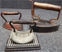 (3) Antique Irons / Rocking Pleater