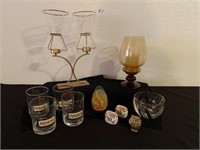 Amber Glass, Candle Holder, Paperweight ++