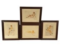 4 Signed Nude Pin Up Prints