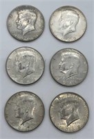 (6) Kennedy Half-Dollars