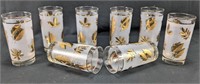 (8) Golden Foliage Cocktail Glasses