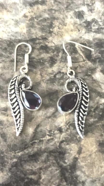 Beautiful set of Sterling Earrings with Purple