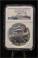 2013 MS69 1oz .999 Silver Eagle Certified