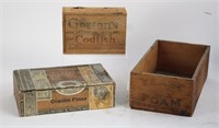 TWO ADVERTISING BOXES AND CIGAR BOX