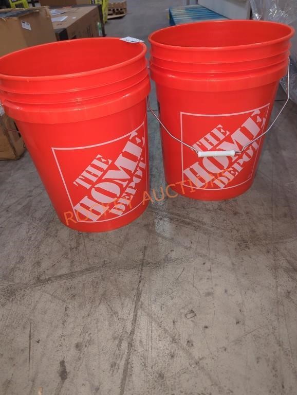 (2) Home Depot 5 Gallon Buckets