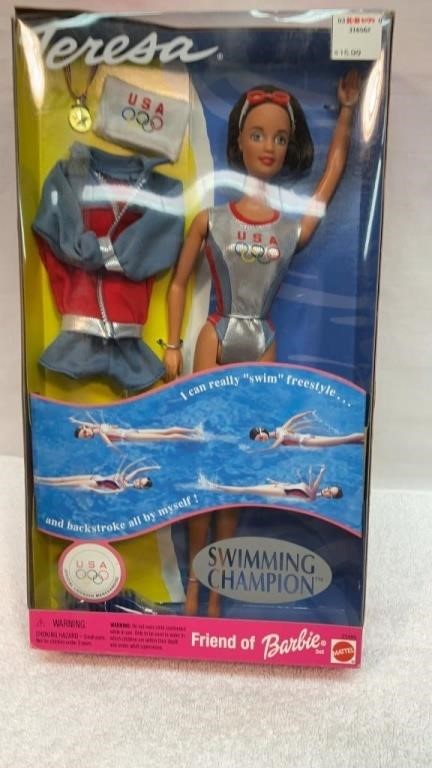 Swimming champion, Teresa, friend of Barbie