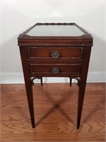 Antique End Table - Glass Top