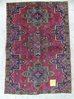 KARAJEH HAND KNOTTED WOOL ACCENT RUG 4'9" X 3'2"