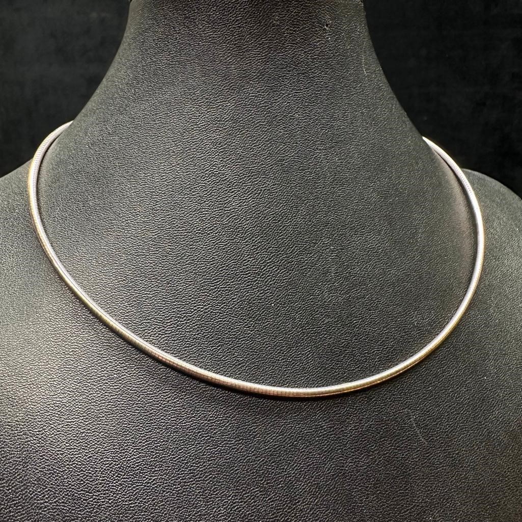 Sterling Silver Round Snake-Link Necklace