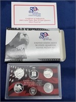 2008 US mint 90% silver coin state quarters proof
