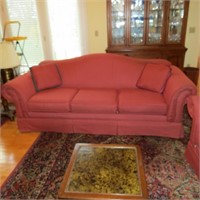Bassett Furniture Striped Camel Back Sofa