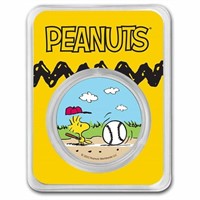 Peanuts Baseball / Woodstock At Bat 1 Oz Silver