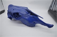 Painted Cow Skull Deep Blue